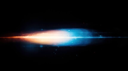 Aufkleber - Abstract blue and orange light streak on black background.