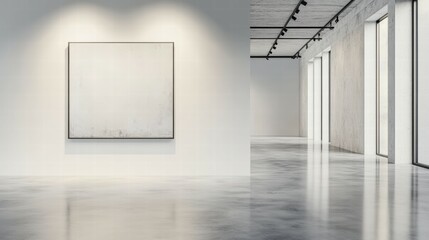 Poster - Highlighting modern art in a minimalist white gallery contemporary aesthetic appeal