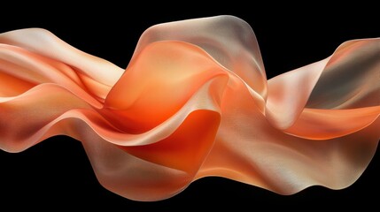 Poster - Flowing abstract orange textures digital art high-resolution imagery studio setting aesthetic perspective visual concept