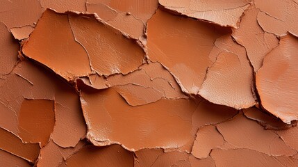 Poster - Deep orange textures of cracked paint close-up abstract art indoor high-resolution detail visual concept
