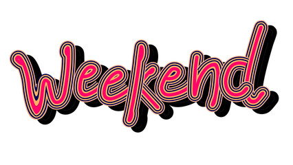 Leinwandbilder - Hot pink Weekend png sticker illustration