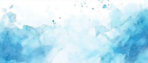Poster - Blue Abstract Watercolor Texture with Light and Soft Gradients