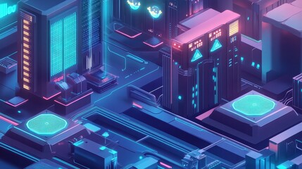 Poster - Futuristic Artificial Intelligence Training Center with Quantum Technology
