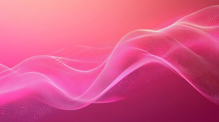 Poster - Dynamic pink waves abstract art digital illustration vibrant colors aerial perspective fluid motion concept