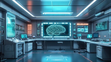Poster - High-Tech Laboratory Featuring Neural Interface and Brain Computer Technology