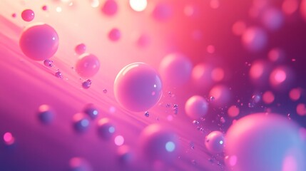 Poster - Dynamic spheres floating in vibrant light abstract environment digital art ethereal space captivating view