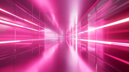 Poster - Dynamic light tunnel futuristic space visual artwork neon environment perspective view conceptual design
