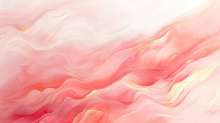 Poster - Abstract pink waves digital artwork soft color palette calm environment artistic viewpoint contemporary concept