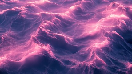 Poster - Surreal ocean waves seascape digital art abstract environment close-up view dreamlike experience for visual impact