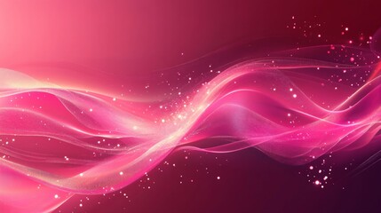 Poster - Dynamic waves of pink light abstract digital art vibrant background modern aesthetic artistic perspective visual inspiration