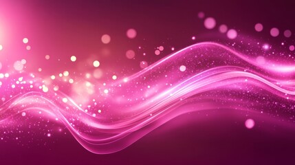 Poster - Vibrant abstract waves glow in pink and purple digital art energetic atmosphere aesthetic design creative concept