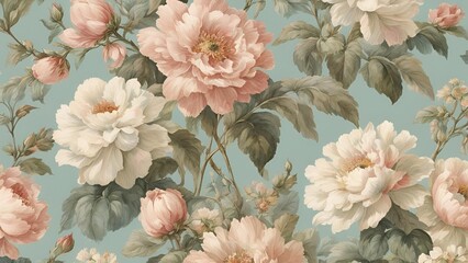 Wall Mural - Vintage flowers background