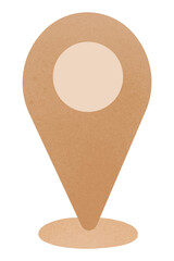 Poster - Brown location pin png sticker, social media graphic, transparent background