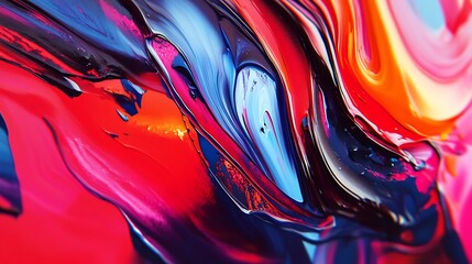 Aufkleber - Close-up view of an abstract painting with vibrant swirls colors for texture is rich the color combinations are striking concept.