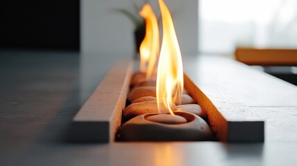 Poster - fire, minimalist style, clean aesthetic, sharp focus