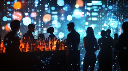 Poster - group, artistic design, dynamic lighting, ultra-realistic
