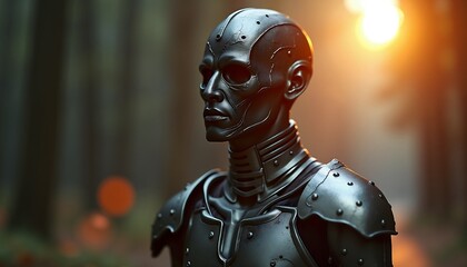  A man in a metal suit with a skull on his face