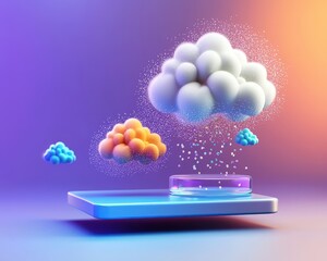 Poster - Illustration of a cloud icon indicating online account registration