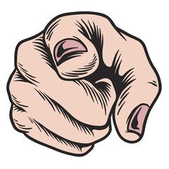 Wall Mural - hand drawn i want you hand sign sticker design element