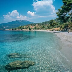 Wall Mural - Psili Amos in Thassos, picturesque Greece