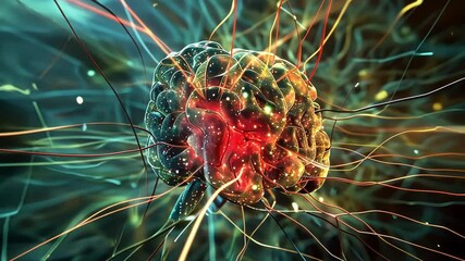 Poster - complex network of neurons firing and exchanging information, symbolizing the power of artificial in
