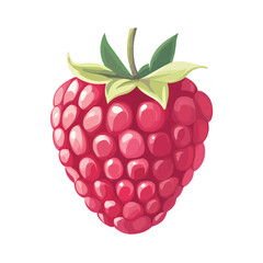 Wall Mural - A fresh raspberry vector illustration isolated on a white background.