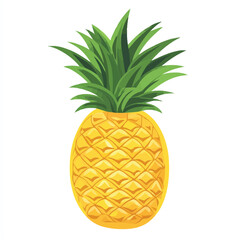 Wall Mural -  A tropical pineapple vector illustration isolated on a white background.