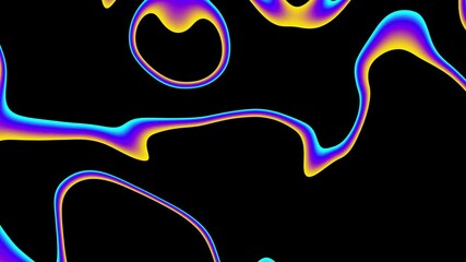 Aufkleber - Floating abstract lava bubbles on a dark black background. Looping 4k