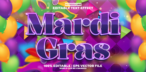 Poster - New Mardi Gras editable text effect in modern trend style
