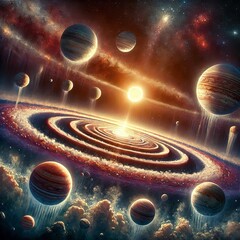 Wall Mural - planetary formation a depiction of the formation of planets from