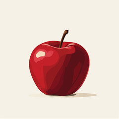 Wall Mural - Fresh Red Apple on White Background