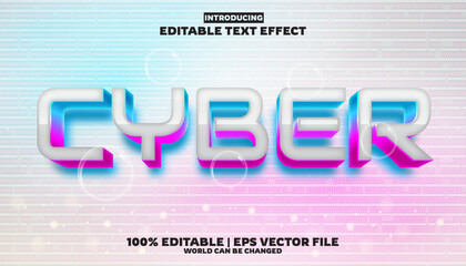 Poster - New cyber editable text effect in modern trend style