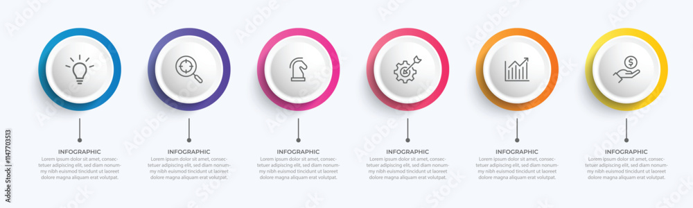 Vector infographic label design with circle infographic template design ...