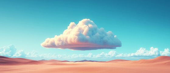 Single Cloud over Desert Landscape.