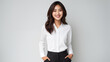 © Kepepet Art - business woman wearing white blank shirt, white background