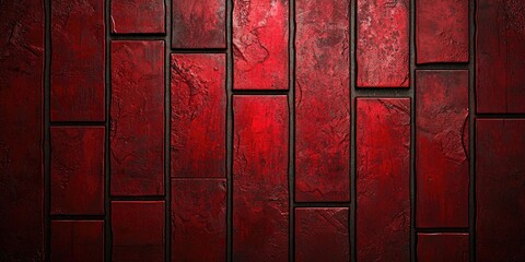 Poster - Dynamic red wall panels modern art gallery background texture contemporary space close-up view visual impact