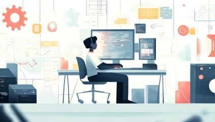 Poster - A Programmer's Focused Workspace:  Coding, Design, and Data Visualization