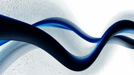 Poster - Abstract design featuring flowing blue and black waves on a light background with a textured appearance