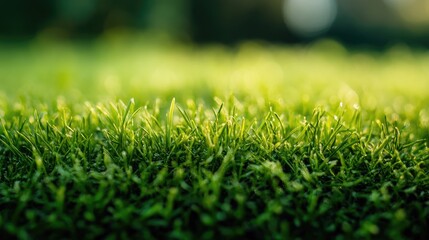 Poster - A close-up of green grass tufts, highlighting their vibrant green color and detailed texture, emphasizing the beauty of nature.