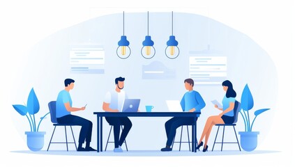 Aufkleber - teamwork and collaboration: a modern office setting