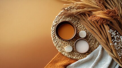 Poster - Warm golden brown gradient with harmonious palette colors, creating a cozy and sophisticated backdrop.