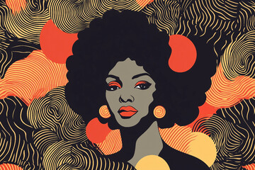 Vibrant surreal female portrait in bold pop art and psychedelic style generative ai concept