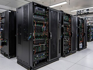 Aufkleber - a row of servers in a secure data center, symbolizing the storage of sensitive medical information