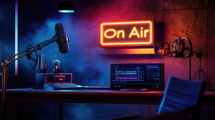 Poster - A simple and stylish online radio studio with an 