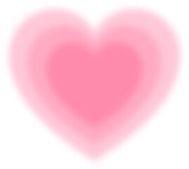 pink blur heart shape with gradient aura, y2k style element for valentine's day, png isolated on tra