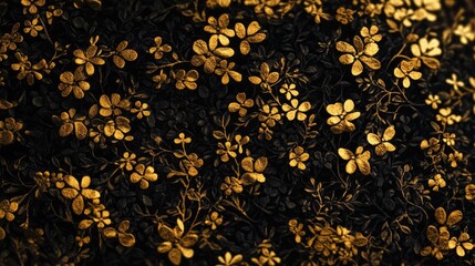 Wall Mural - Black and gold wallpaper close-up