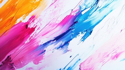 Poster - Soft pastel paint smeared across a white background fades into bold bright hues, creating an abstract and colorful design.