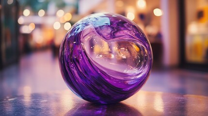 Wall Mural - Purple Glass Ball on Table