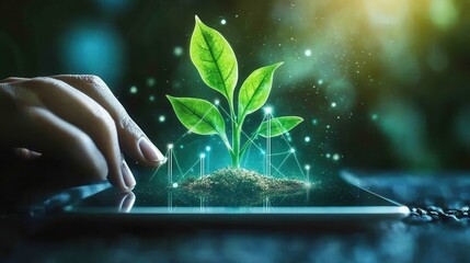 Poster - Professional Review of Business Objectives with Digital Growth Concept and Technology Integration