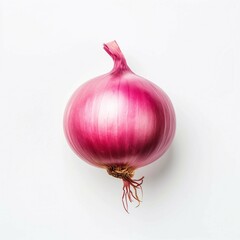 Wall Mural - Red Onion, Isolated white background, flat lay